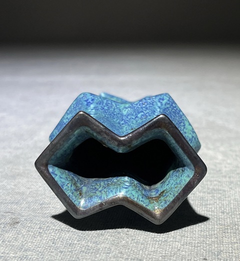 古玩陶瓷爐鈞釉方圣瓶真品鑒賞圖