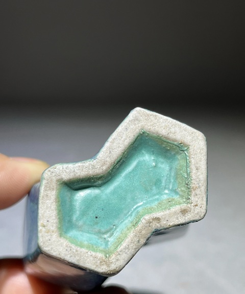 古玩陶瓷爐鈞釉方圣瓶真品鑒賞圖