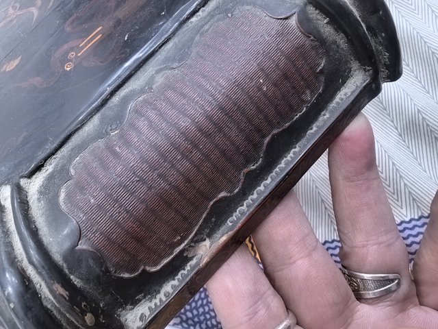 古玩雜項九方竹絲漆盒真品鑒賞圖