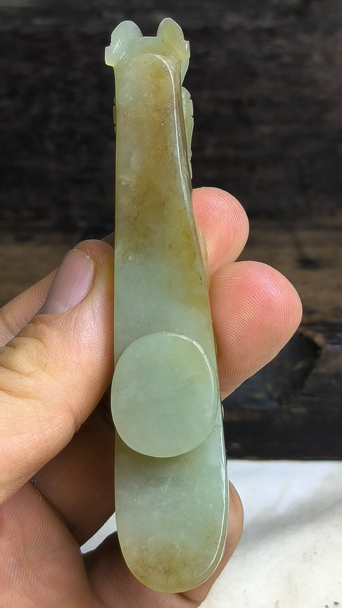 古玩玉器和田玉雕“蒼龍教子”帶鉤真品鑒賞圖