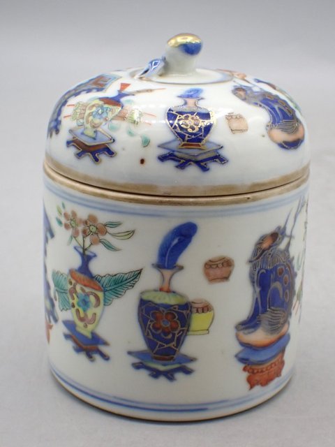 古玩陶瓷斗彩酒溫真品鑒賞圖