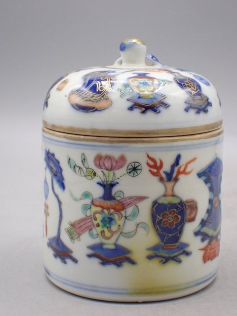 古玩陶瓷斗彩酒溫真品鑒賞圖