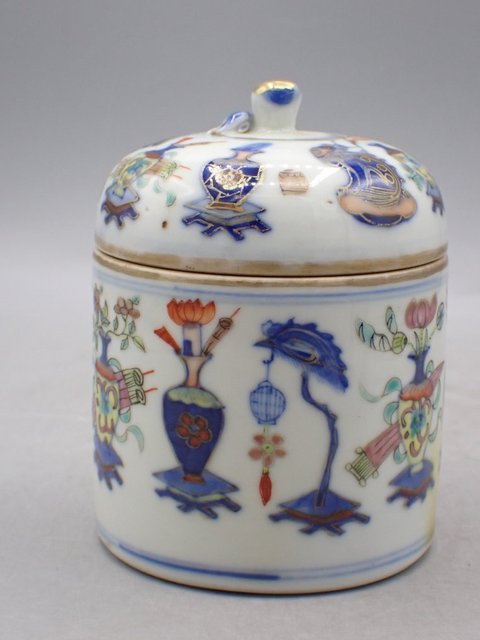 古玩陶瓷斗彩酒溫真品鑒賞圖