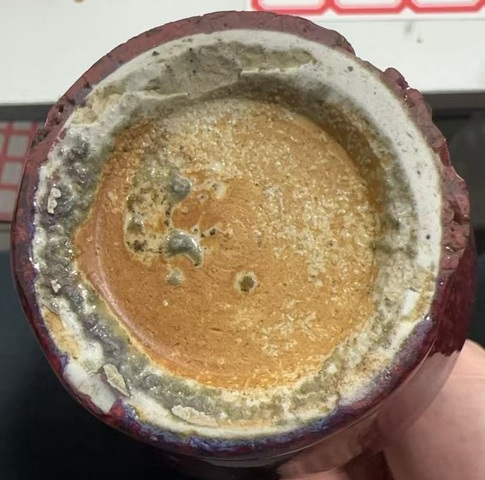 古玩陶瓷鈞紅窯變釉撇口瓶真品鑒賞圖