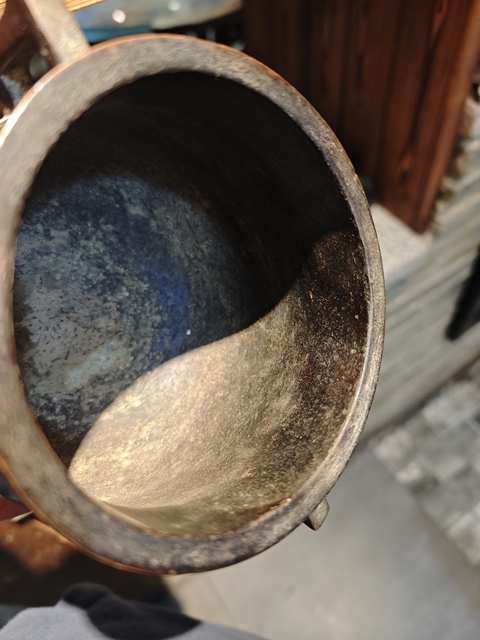 古玩銅器清早期深腹戟耳三足爐真品鑒賞圖