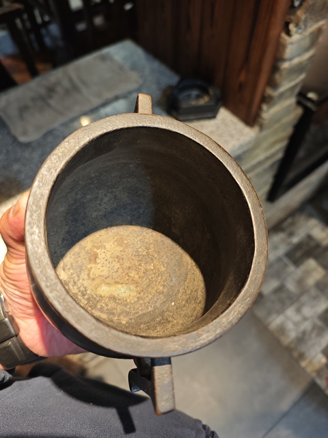 古玩銅器清早期深腹戟耳三足爐真品鑒賞圖