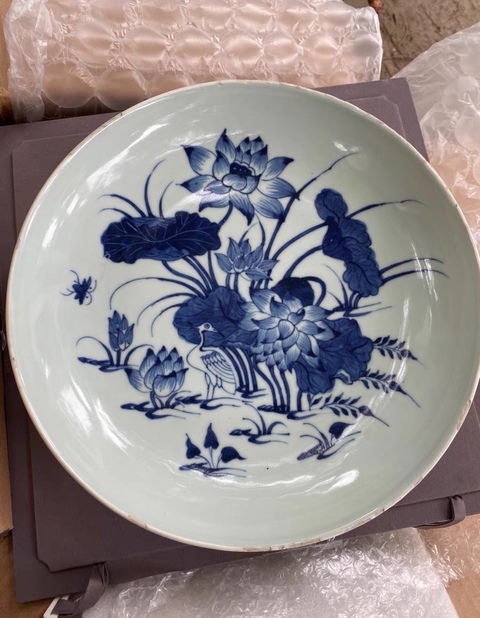 古玩陶瓷一路連科青花盤真品鑒賞圖