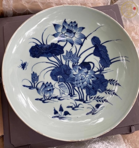 古玩陶瓷一路連科青花盤真品鑒賞圖