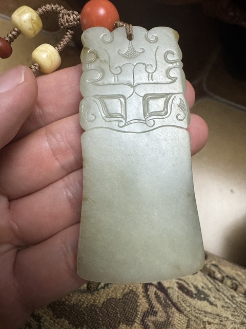 古玩玉器饕餮紋佩真品鑒賞圖