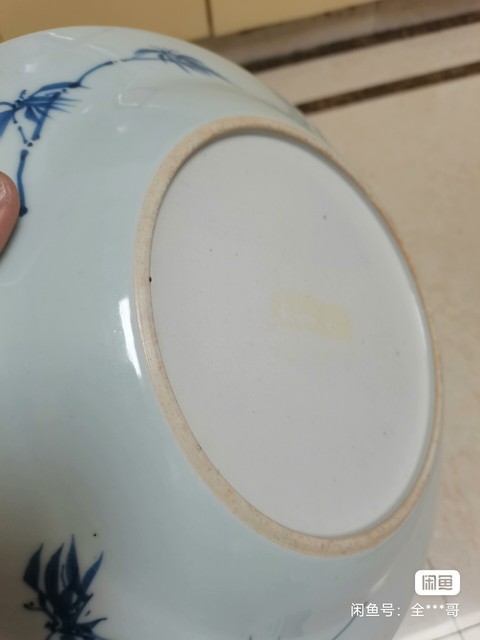 古玩陶瓷山水紋青花盤真品鑒賞圖