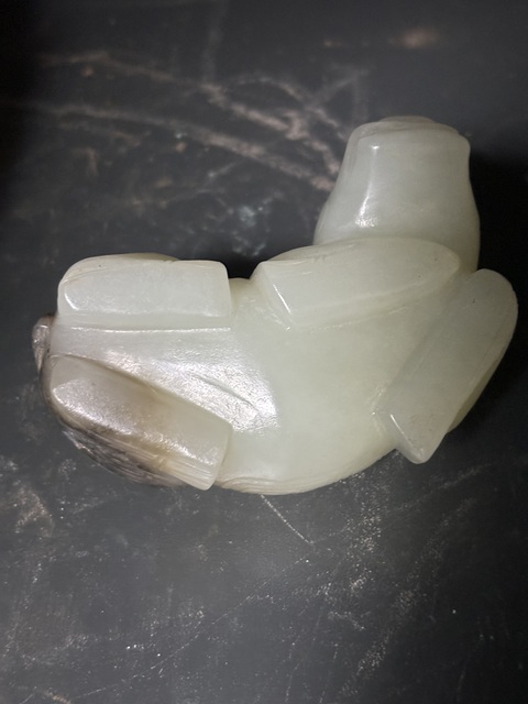 古玩玉器商代風格和田玉牛手把件拍賣，當前價格268元