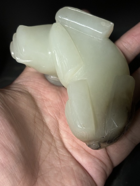 古玩玉器商代風格和田玉牛手把件拍賣，當前價格268元