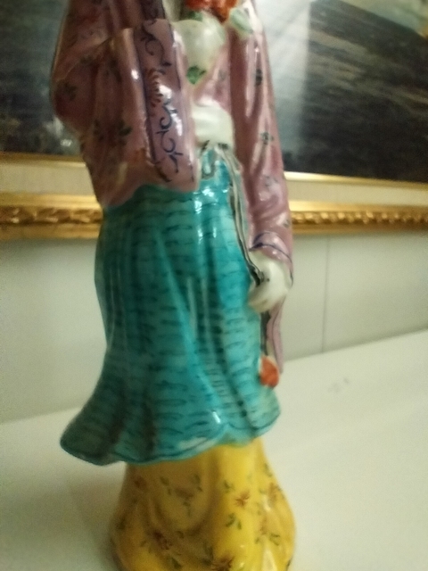 古玩陶瓷粉彩仕女人物造像真品鑒賞圖