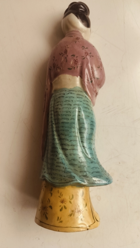 古玩陶瓷粉彩仕女人物造像真品鑒賞圖