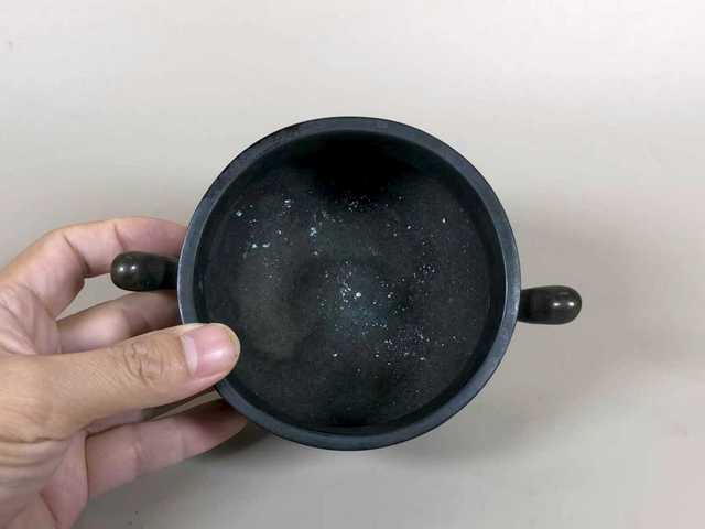 古玩銅器清代戟耳簋式爐 銅爐 宣德爐真品鑒賞圖