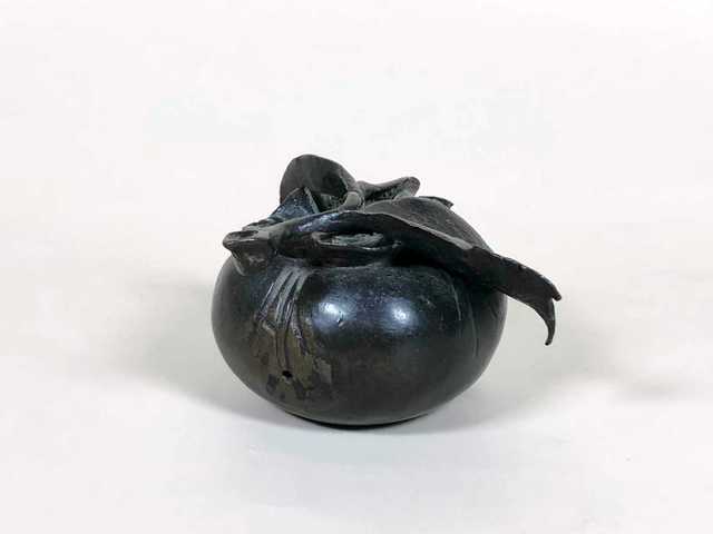 古玩銅器清早期銅柿子硯滴真品鑒賞圖