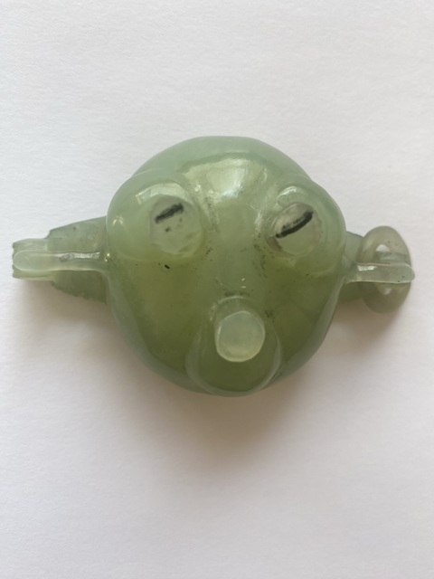 古玩玉器岫玉雕“三足雙耳爐”真品鑒賞圖