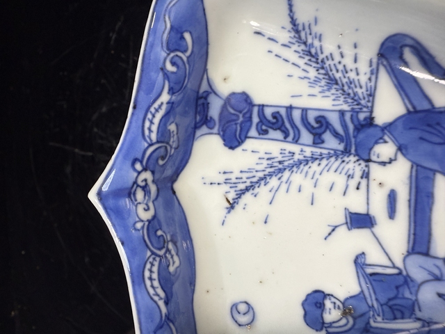 古玩陶瓷青花人物串盤真品鑒賞圖