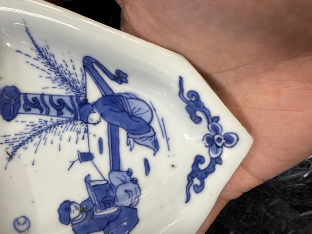 古玩陶瓷青花人物串盤真品鑒賞圖