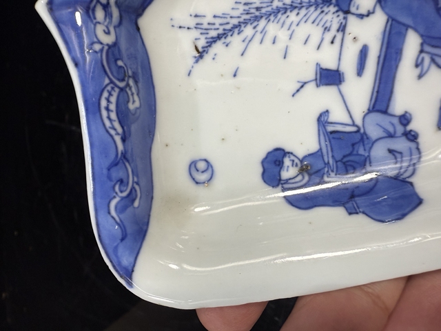 古玩陶瓷青花人物串盤真品鑒賞圖