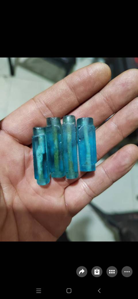 古玩玉器琉璃琮型件真品鑒賞圖