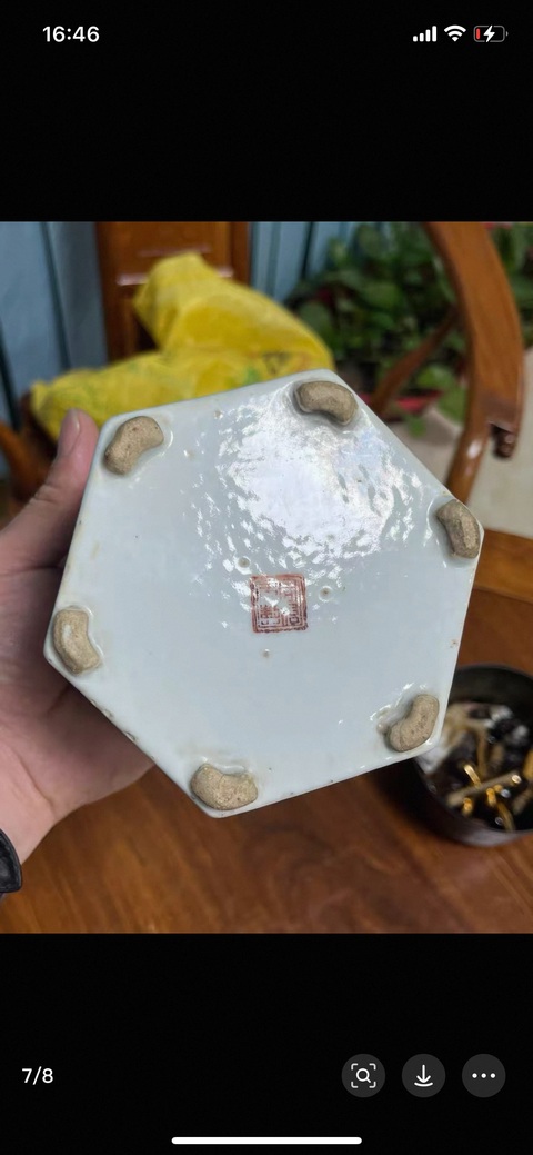 古玩陶瓷粉彩故事人物溫酒器真品鑒賞圖