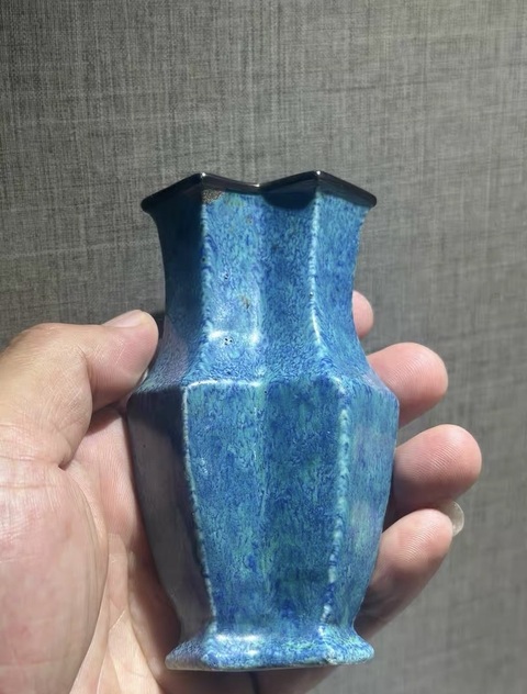 古玩陶瓷爐鈞釉雙聯(lián)瓶真品鑒賞圖