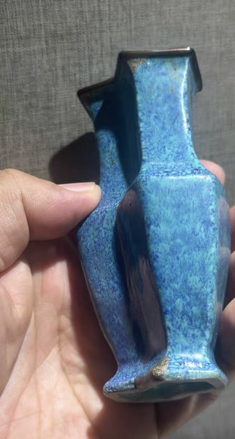 古玩陶瓷爐鈞釉雙聯(lián)瓶真品鑒賞圖