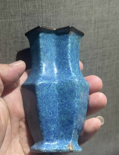 古玩陶瓷爐鈞釉雙聯(lián)瓶真品鑒賞圖