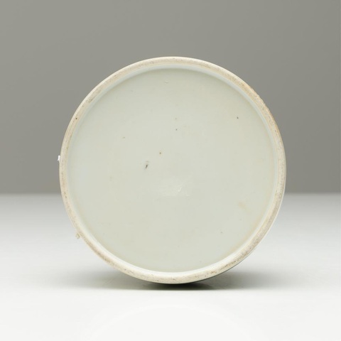 古玩陶瓷五彩花鳥馬蹄尊真品鑒賞圖