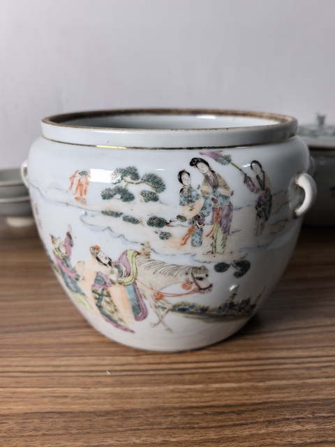 古玩陶瓷粉彩富貴壽考圖粥罐拍賣，當(dāng)前價(jià)格680元