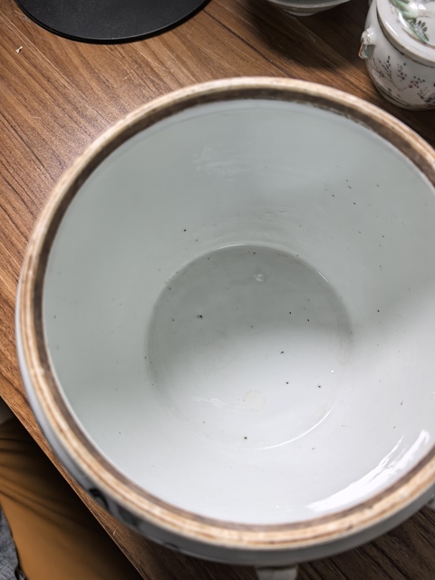 古玩陶瓷粉彩富貴壽考圖粥罐拍賣，當(dāng)前價(jià)格680元