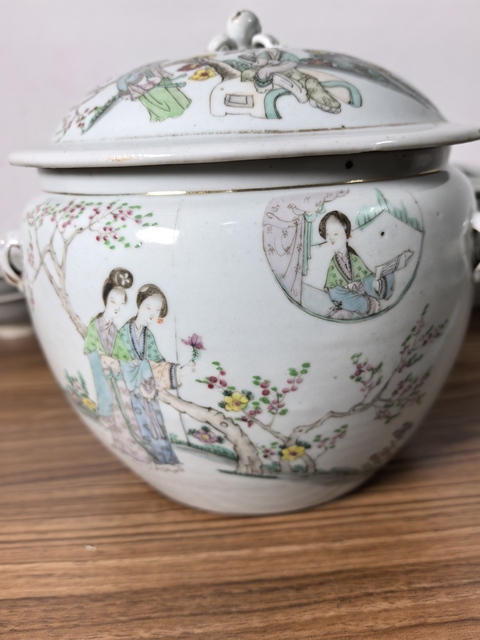 古玩陶瓷粉彩仕女人物粥罐拍賣，當前價格980元