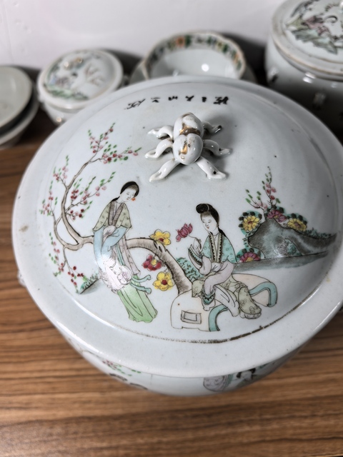 古玩陶瓷粉彩仕女人物粥罐拍賣，當前價格980元