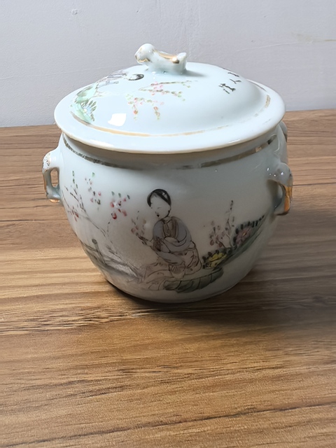 古玩陶瓷民國粉彩粥罐真品鑒賞圖