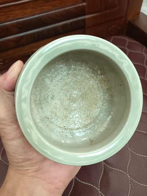 古玩陶瓷豆青釉三足香爐拍賣，當前價格5555元