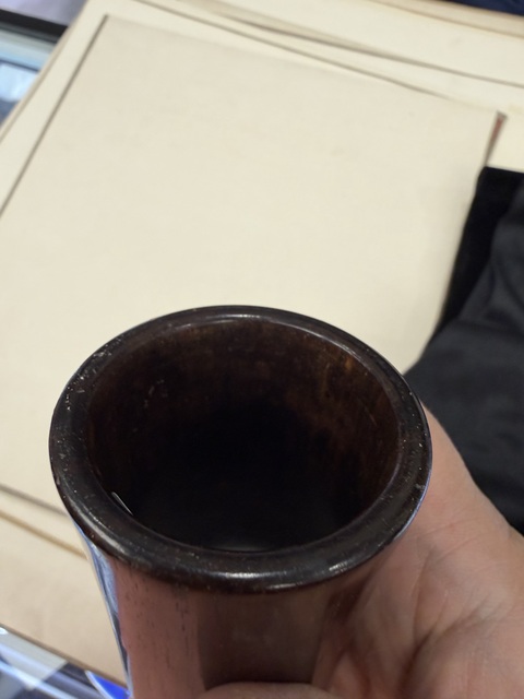 古玩雜項老紅木筆筒真品鑒賞圖