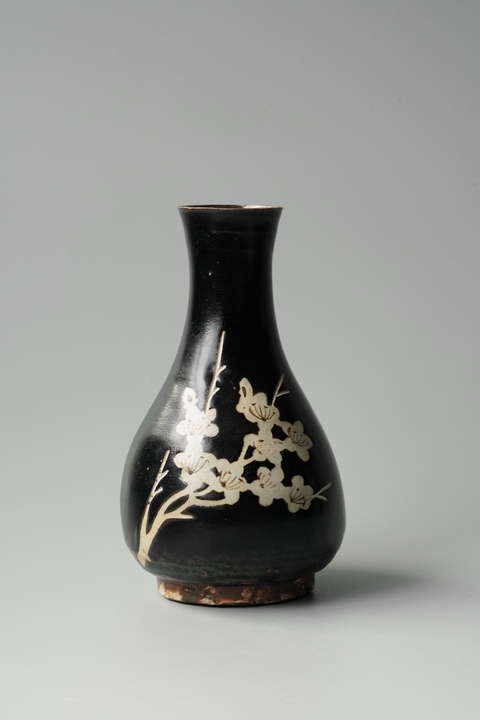 古玩陶瓷吉州窯剔刻梅樹玉壺春真品鑒賞圖