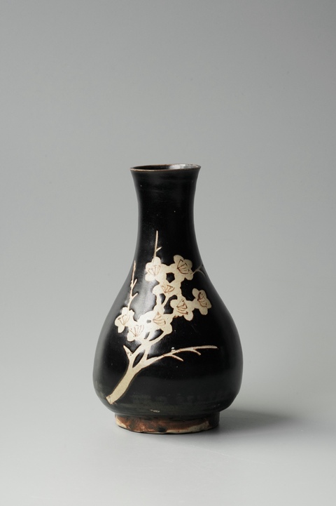 古玩陶瓷吉州窯剔刻梅樹玉壺春真品鑒賞圖