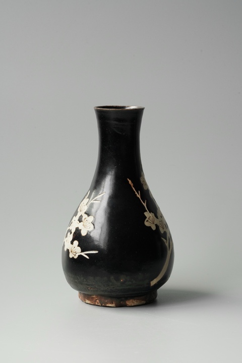 古玩陶瓷吉州窯剔刻梅樹玉壺春真品鑒賞圖