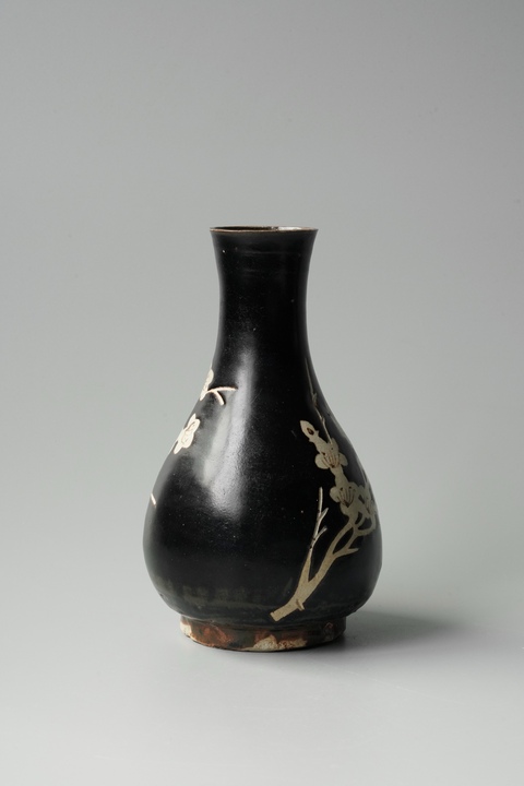 古玩陶瓷吉州窯剔刻梅樹玉壺春真品鑒賞圖