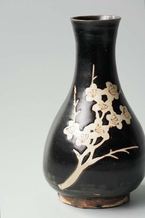 古玩陶瓷吉州窯剔刻梅樹玉壺春真品鑒賞圖