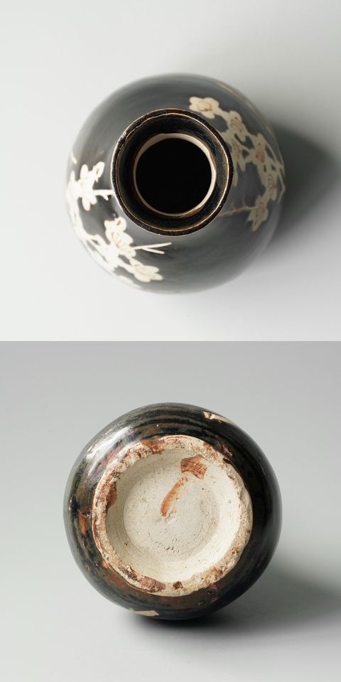 古玩陶瓷吉州窯剔刻梅樹玉壺春真品鑒賞圖