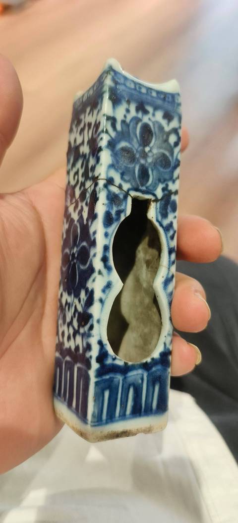 古玩陶瓷清乾隆 青花鳥具真品鑒賞圖