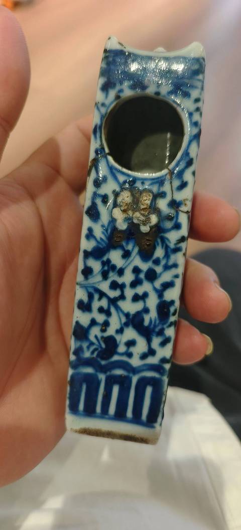 古玩陶瓷清乾隆 青花鳥具真品鑒賞圖