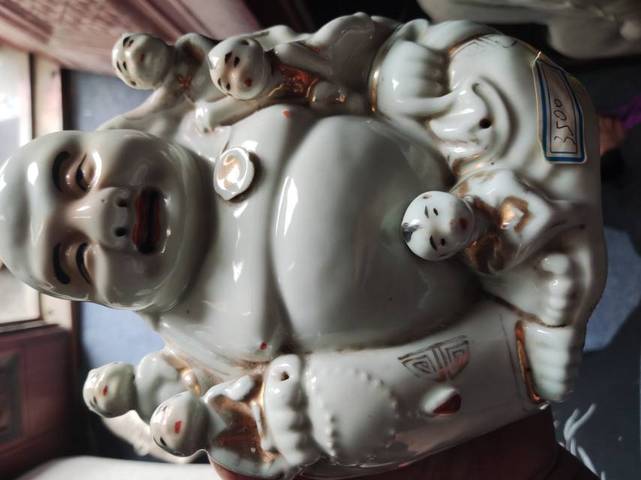 古玩陶瓷五子彌勒佛朔像真品鑒賞圖