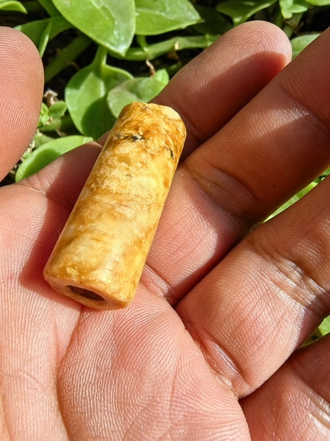 古玩玉器地方料管珠真品鑒賞圖