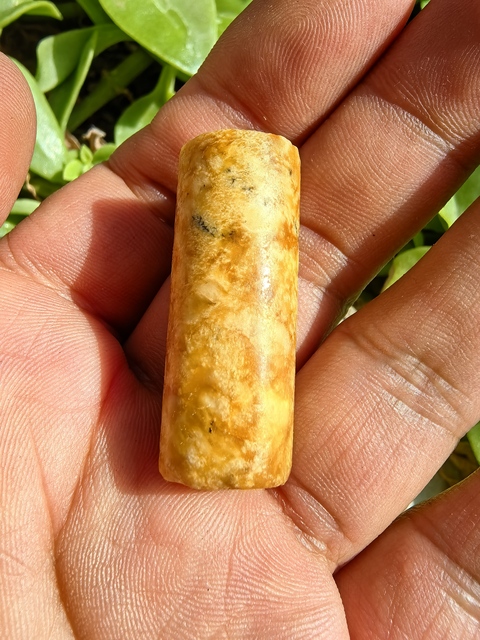 古玩玉器地方料管珠真品鑒賞圖