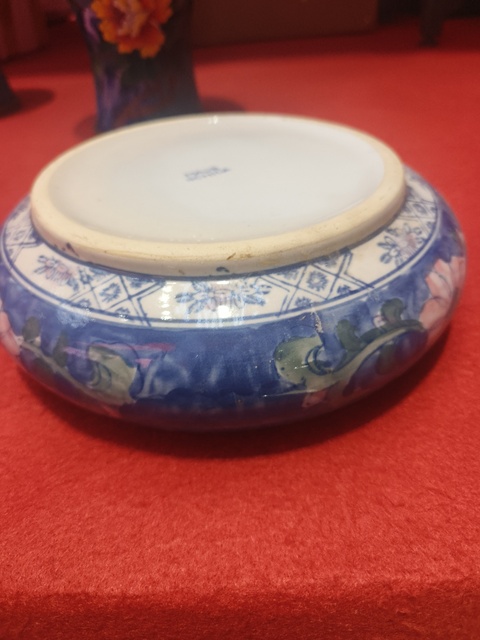 古玩陶瓷釉下彩花卉紋水洗真品鑒賞圖