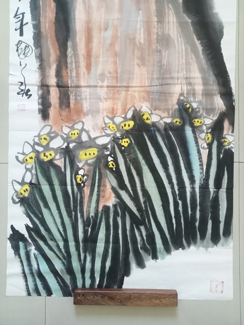 古玩字畫三友圖真品鑒賞圖